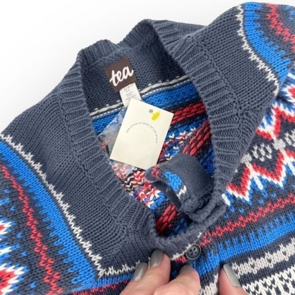 TEA Collection Children's NWT Cardigan Fair Isle Button-Up size S (4-5 Years) 4T - Picture 3 of 6